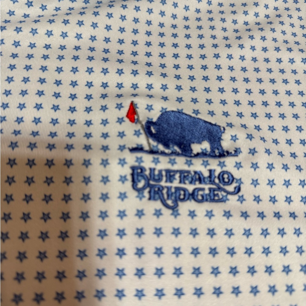 Fairway & Greene USA Stars Print Polo with Buffalo Ridge embroidery sz L - Picture 3 of 4